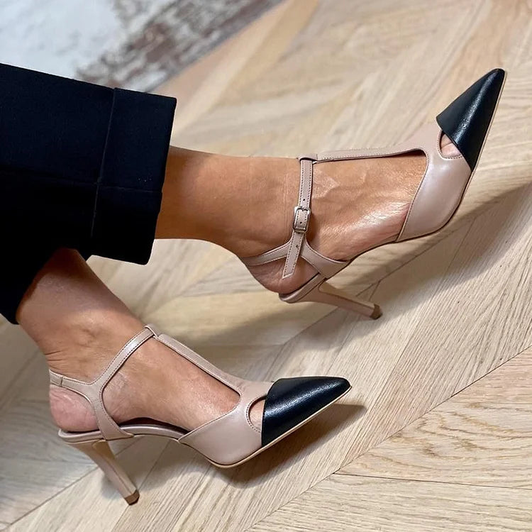 Evrardine | Zapato de Tacón Punta Bicolor