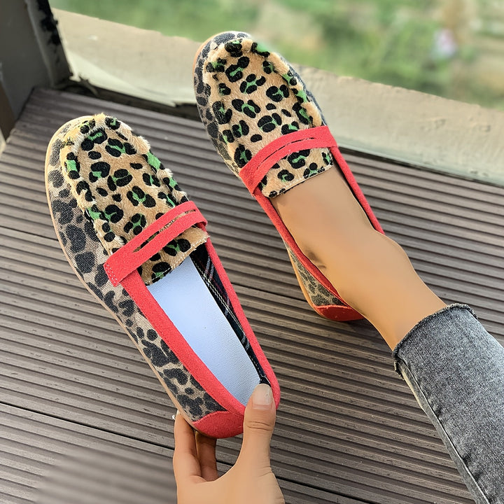 Aimee™ | Mocasín Leopardo Rojo