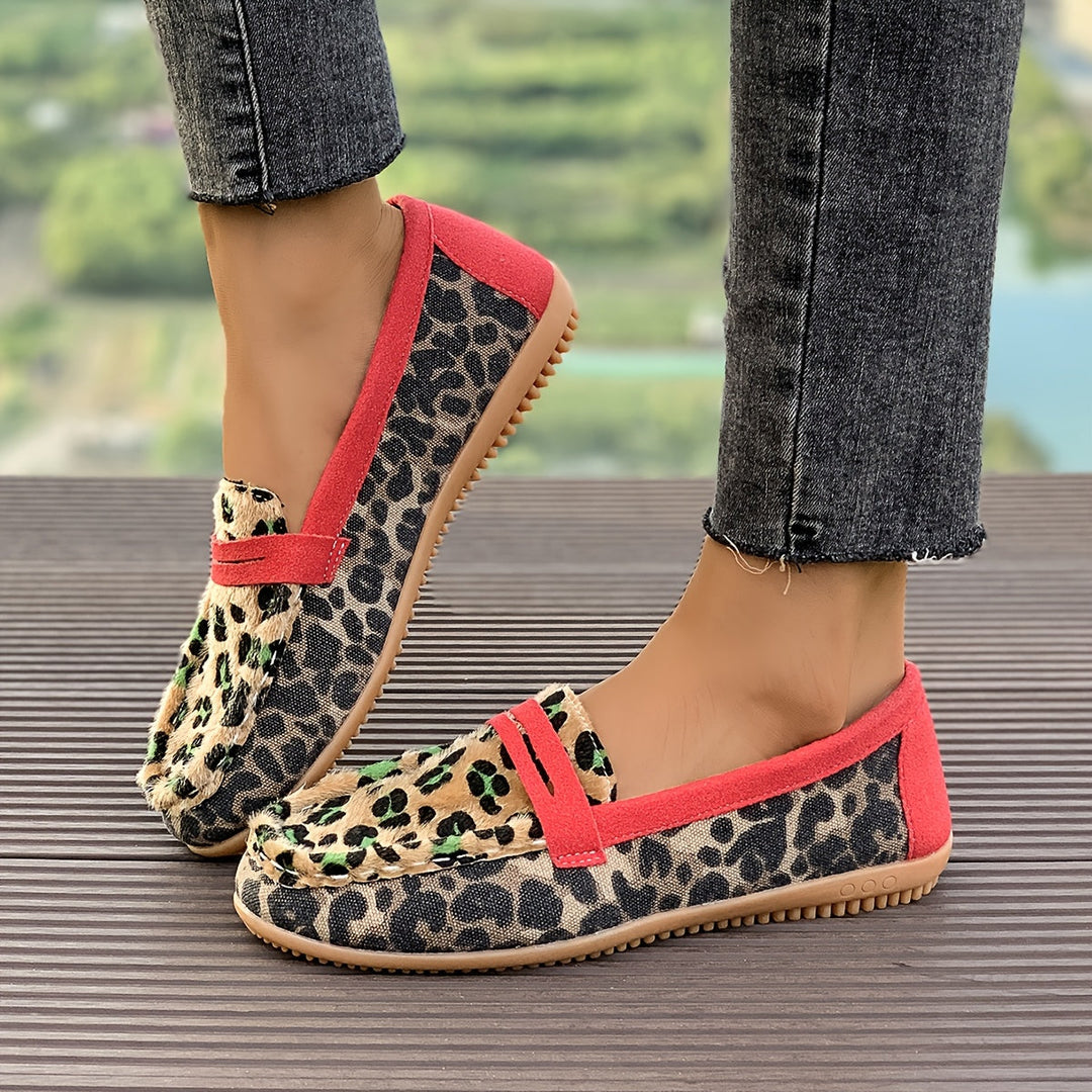 Aimee™ | Mocasín Leopardo Rojo