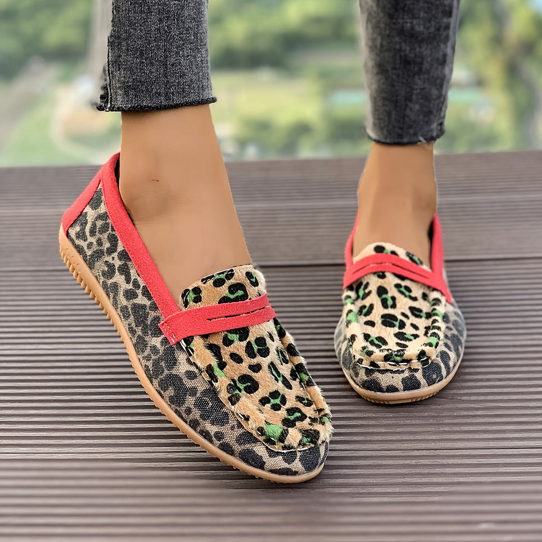 Aimee™ | Mocasín Leopardo Rojo