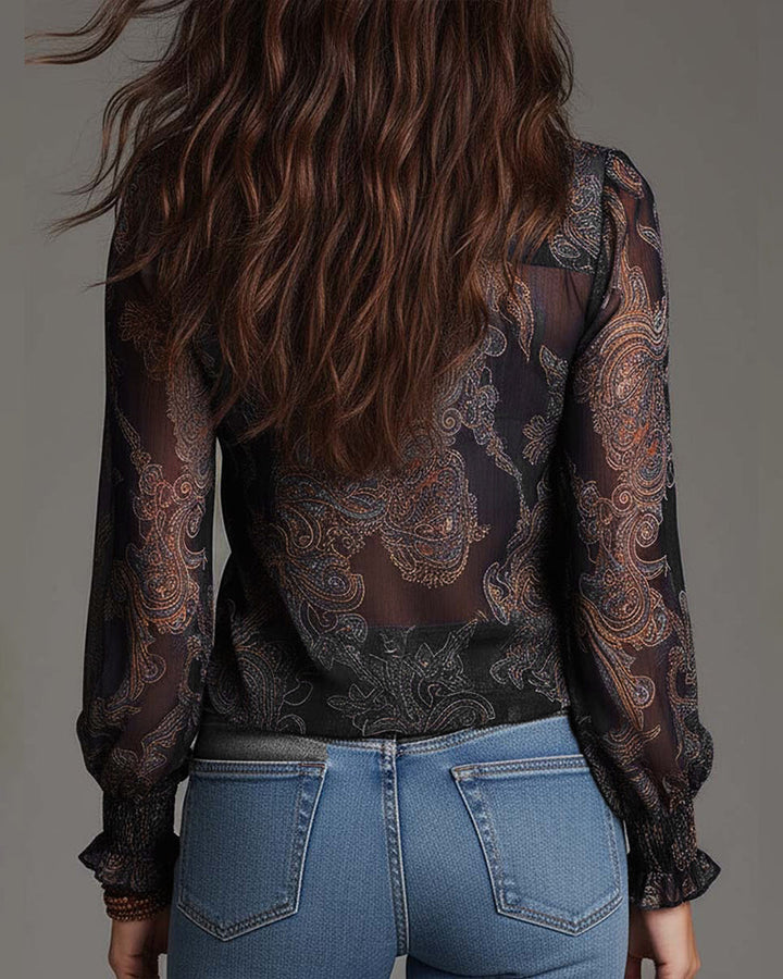DEMI™ | Blusa Retro Boho – Elegancia Vintage & Detalles Artesanales