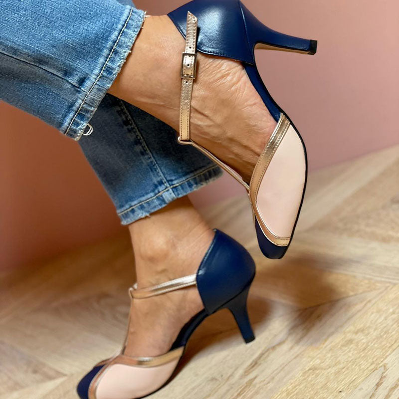 Alessia™ | Tacones T-strap coloridos y cómodos con punta redonda