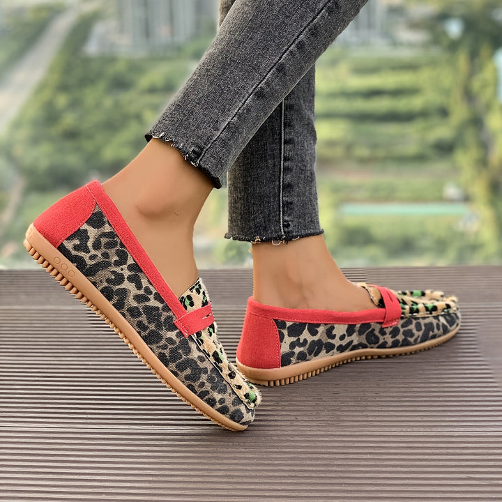 Aimee™ | Mocasín Leopardo Rojo