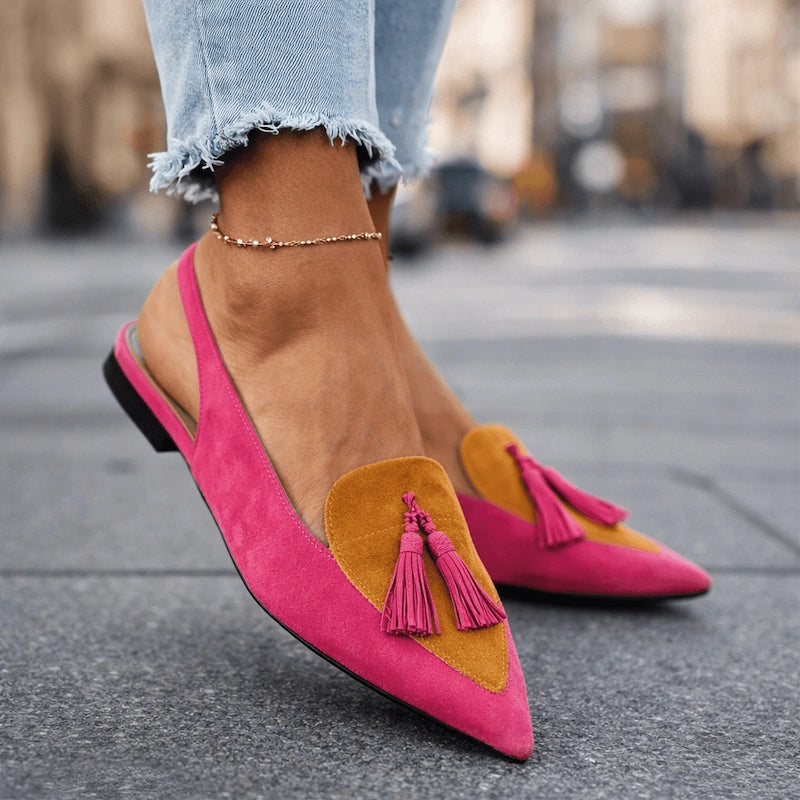 Lorena Sandalias con Tiras y Borlas