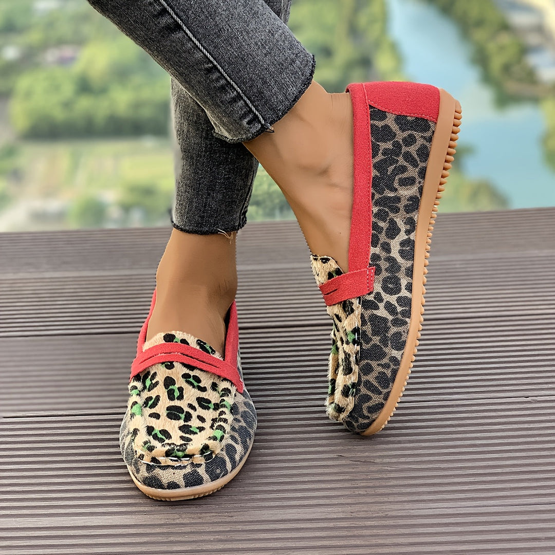 Aimee™ | Mocasín Leopardo Rojo