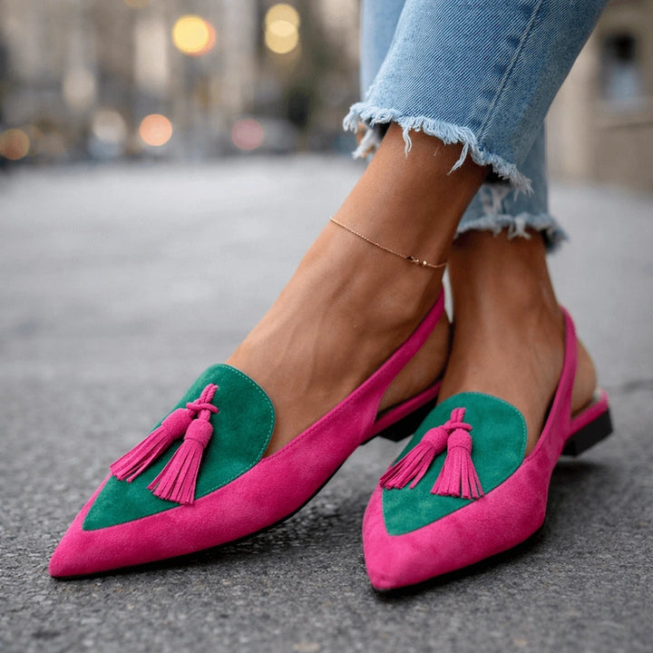 Lorena Sandalias con Tiras y Borlas