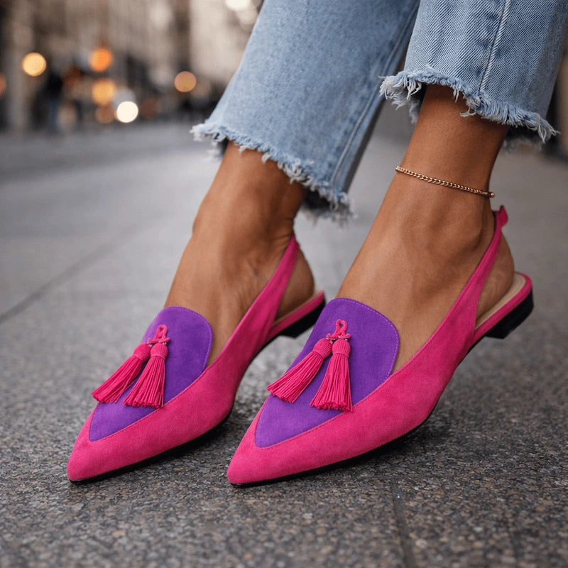 Lorena Sandalias con Tiras y Borlas