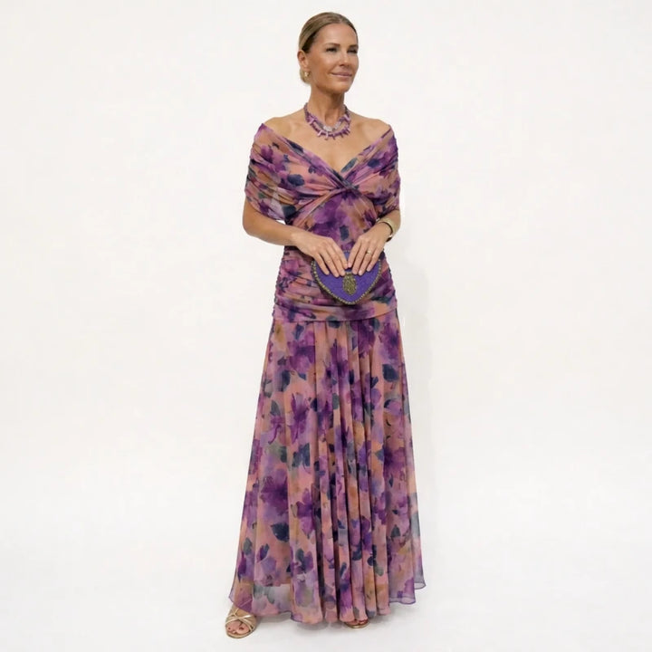 Velora™ | Vestido Largo Floral con Escote en V