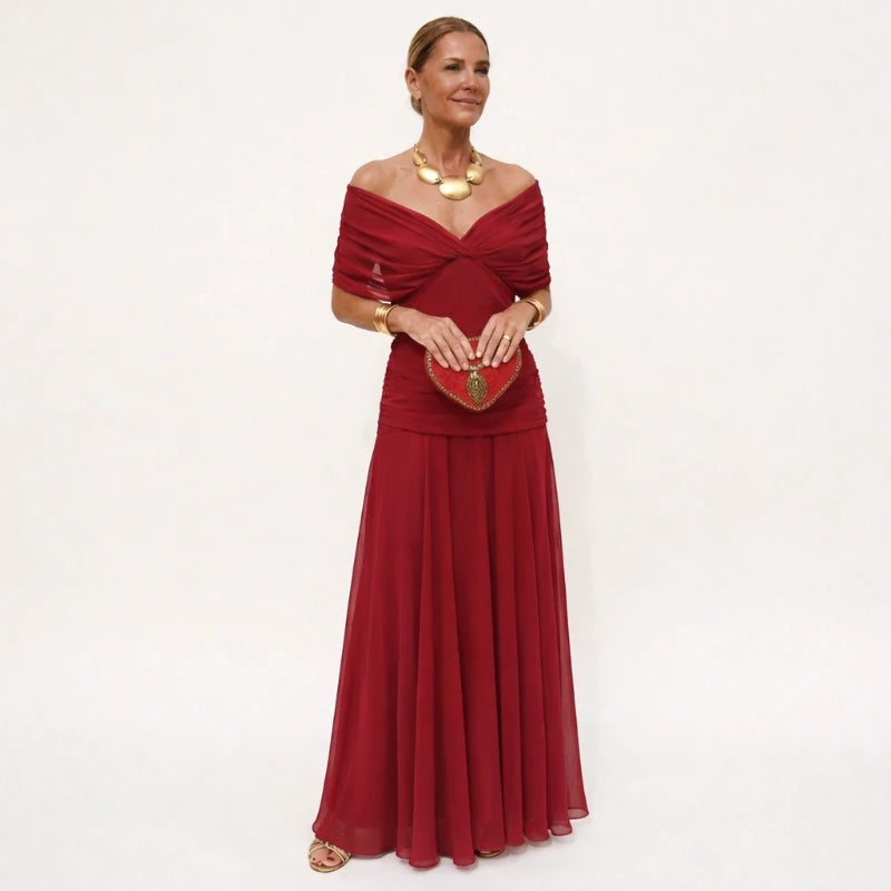Velora™ | Vestido Largo Floral con Escote en V