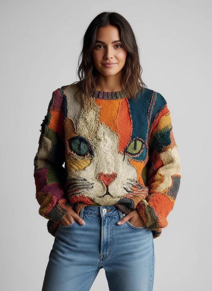 Zaira™ | Top artístico con gato