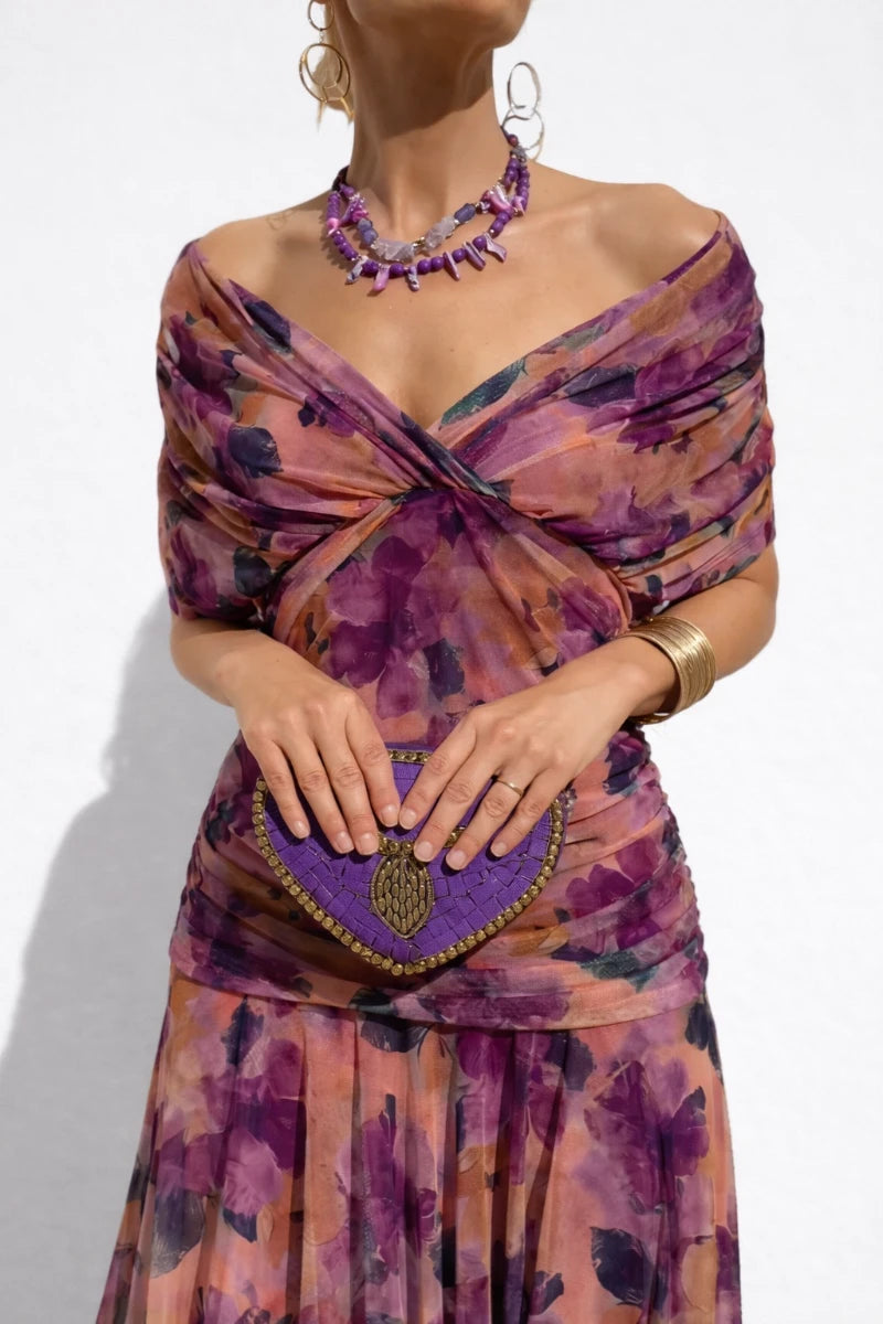 Velora™ | Vestido Largo Floral con Escote en V