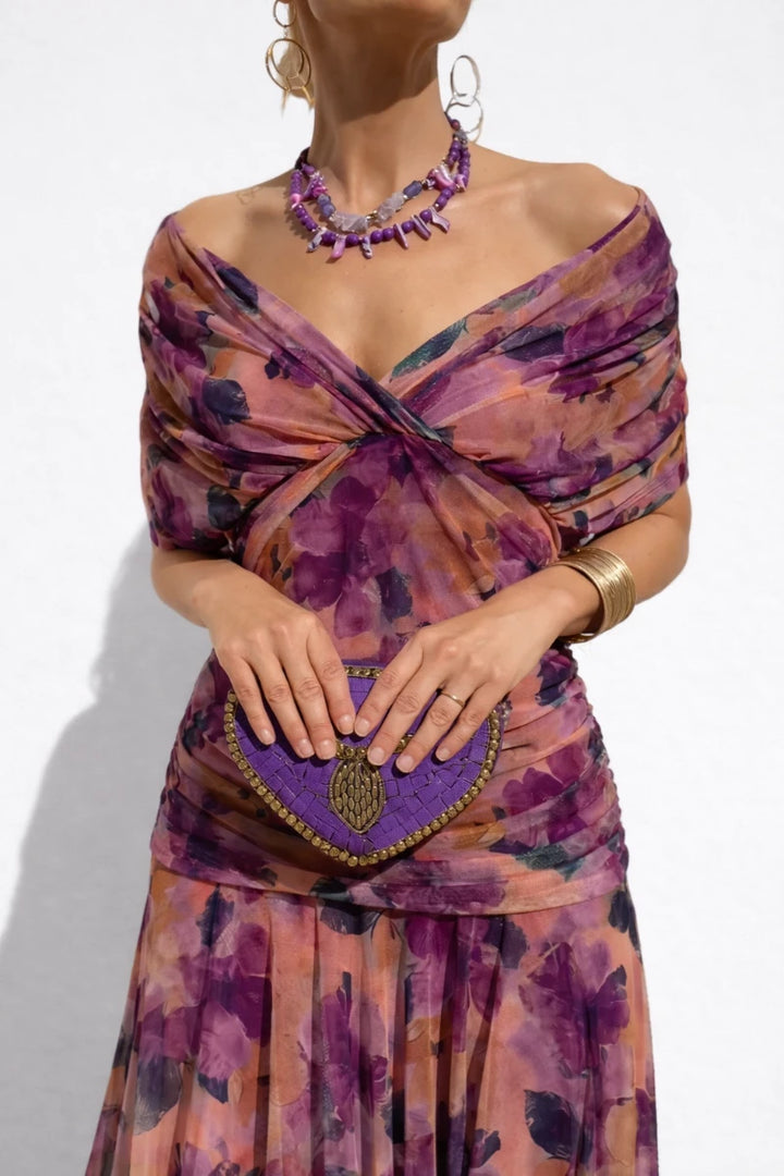 Velora™ | Vestido Largo Floral con Escote en V