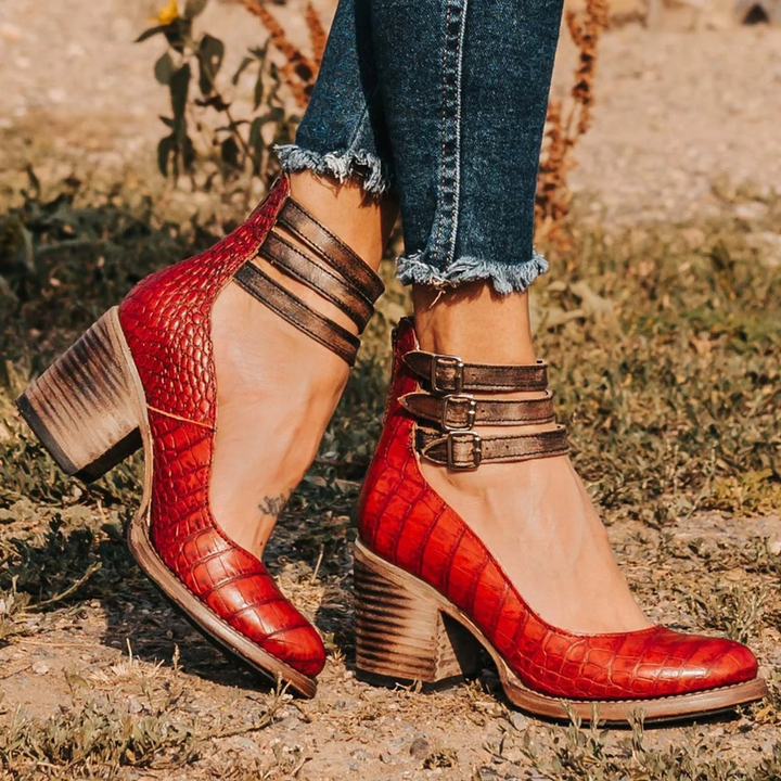 Ginevra™ | Zapatos de tacón con múltiples correas y tacón grueso