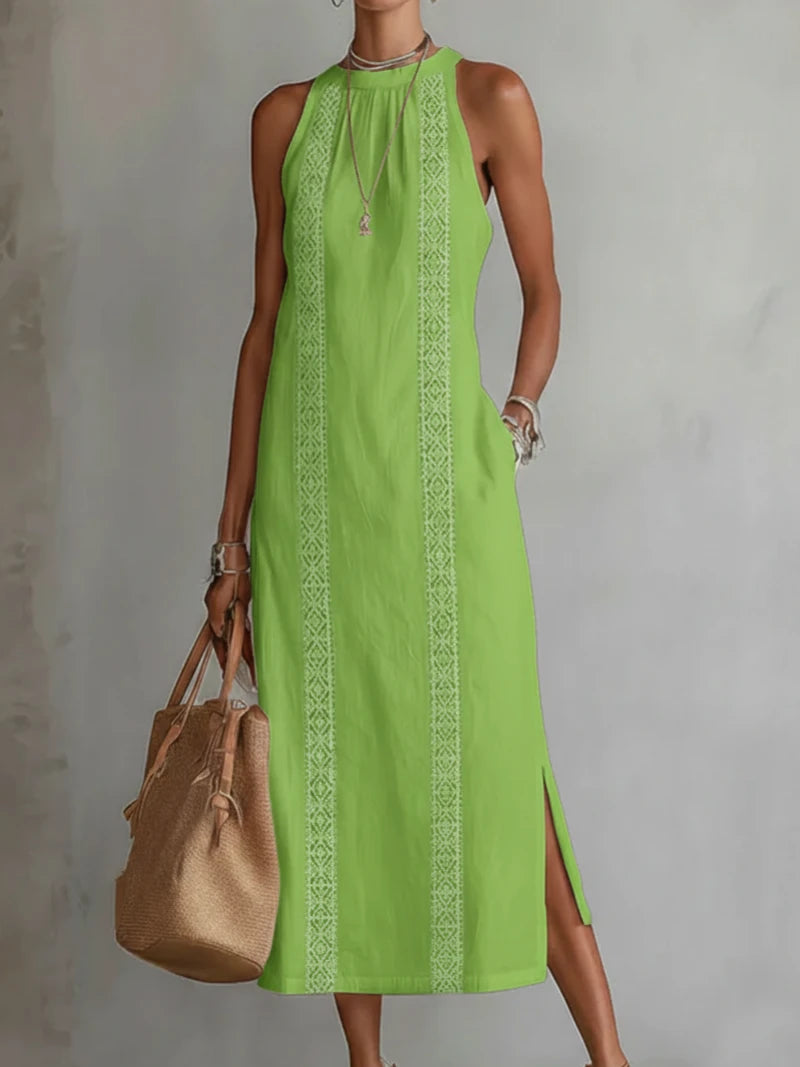 JIMENA | Vestido Midi con textura de Lino