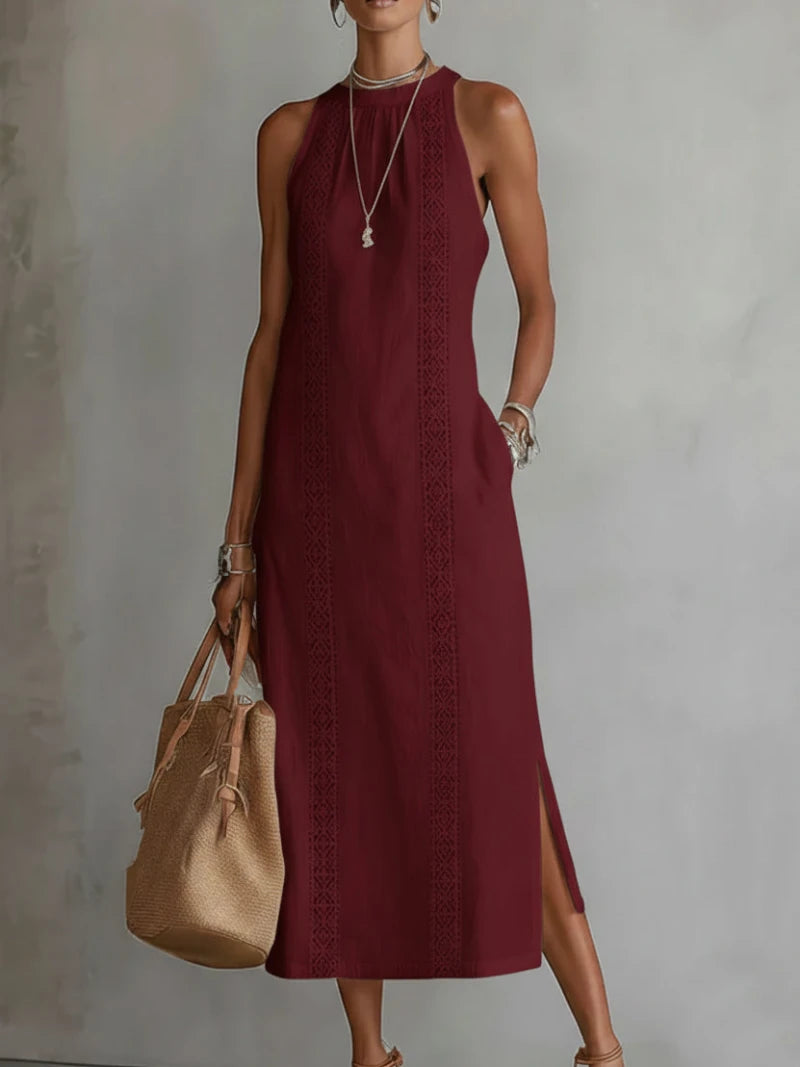 JIMENA | Vestido Midi con textura de Lino